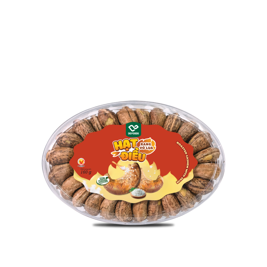 Hạt điều rang vỏ lụa DGfoods 160g